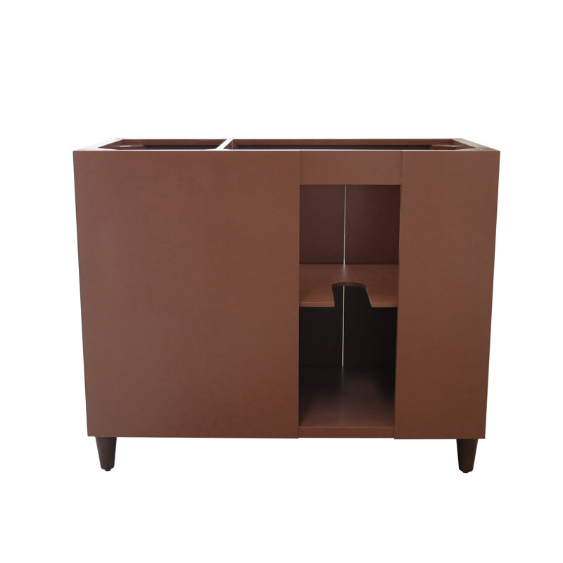 Binzel 39'' Single Bathroom Vanity with Composite Granite Top, White, Walnut