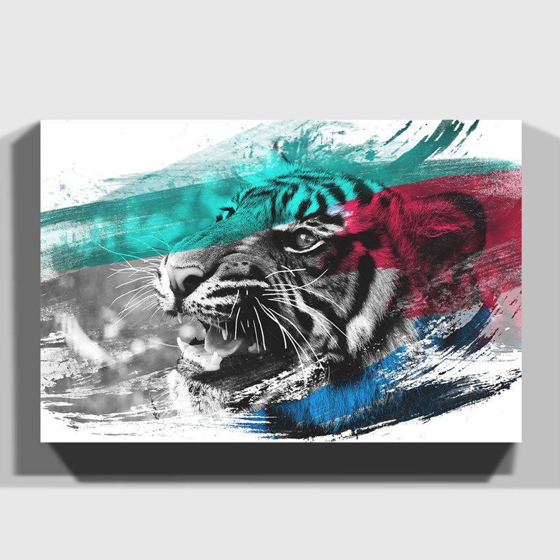 Tiger - Wrapped Canvas, 50cm H x 76cm W