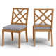 Haley Teak Wood Outdoor Dining Side Chair with Cushion
