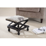 Leonard 31cm Wide Square Abstract Standard Ottoman