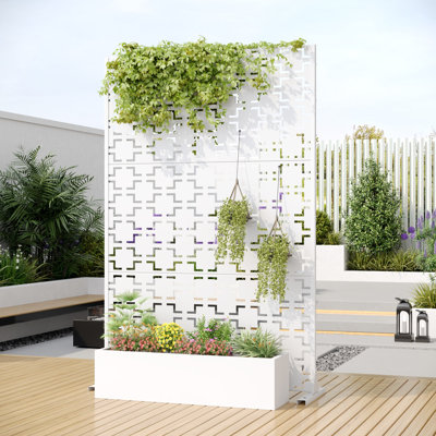 Panneau d'intimité en treillis avec jardinière pour l'intérieur / extérieur / décoration / jardin