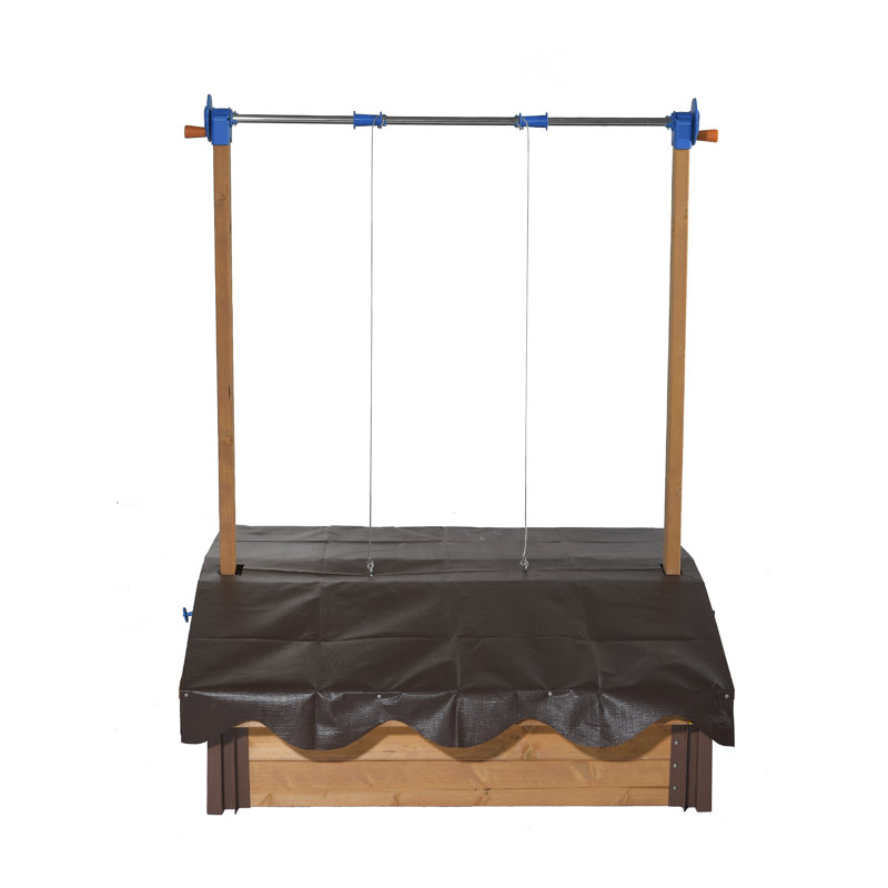Exaco 40'' x 51'' Solid Wood Sandbox with Cover