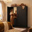 Armoire-penderie de 63 po de largeur avec miroir, 2 tringles, 7 tablettes et 2 tiroirs pour le rangement dans la chambre à coucher-962413024