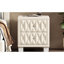 Dainty Beige Velvet Bedside Storage With 2 Drawers, Crystal - Studded Handles And Button Pattern, Frame Regal Style, Solid