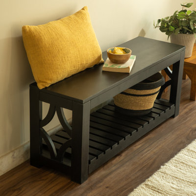Banc de rangement en bois massif Dezider