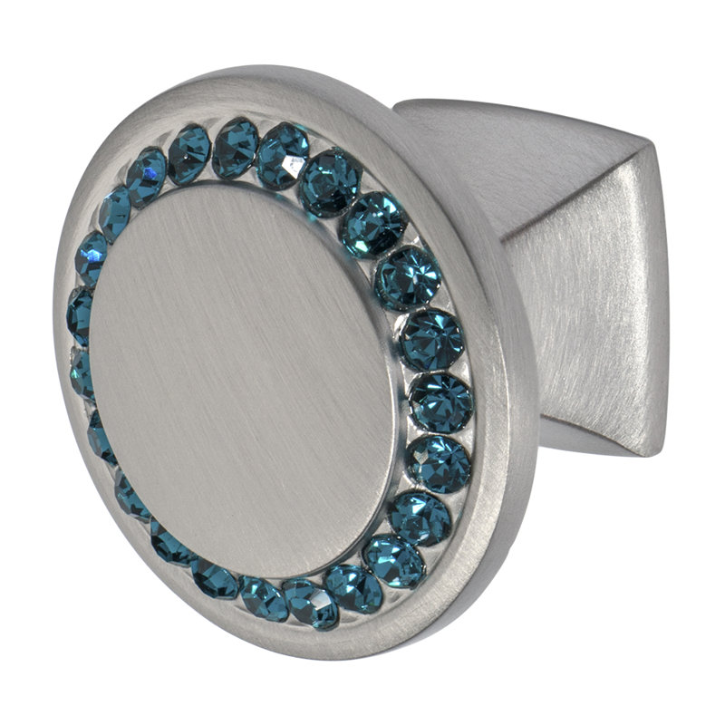 Poignée champignon Radiance, Chrome poli, Bleu océan
