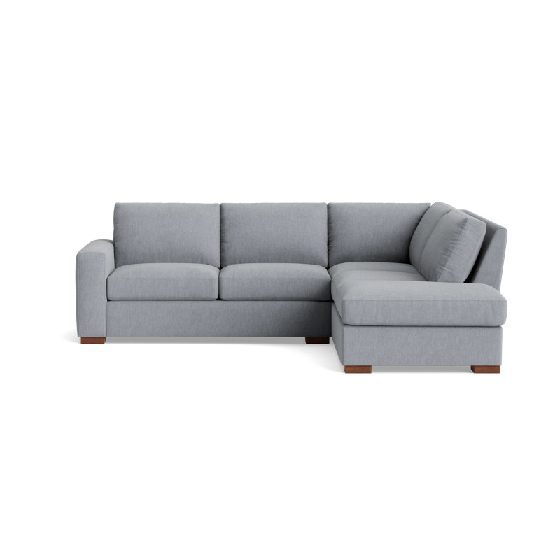 Couch Potato Sectional, Right Hand Facing, Performance Weave - Zinc