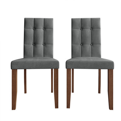 Brown Wooden Dining Chair With Velvet Cover