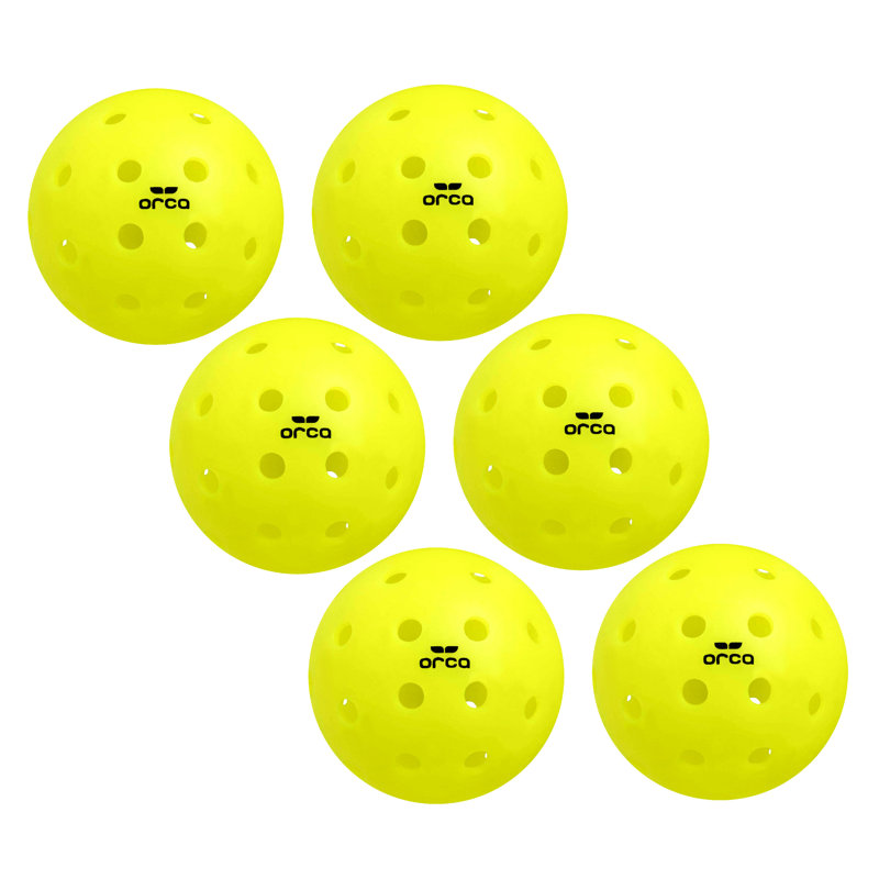 Orca Pickleball 6 Pack, Outdoor Pi 40, taille officielle USAPA, avec garantie de 1 an sans fissure
