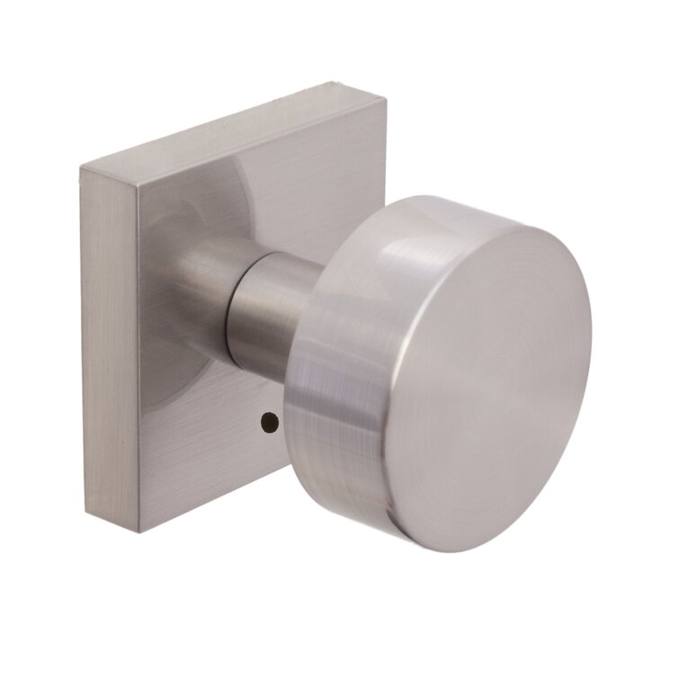 Privacy (Bed & Bath) Round Knob with Modern Rectangular Rose Door Knob