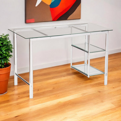 Amiina Glass Top Writing Desk