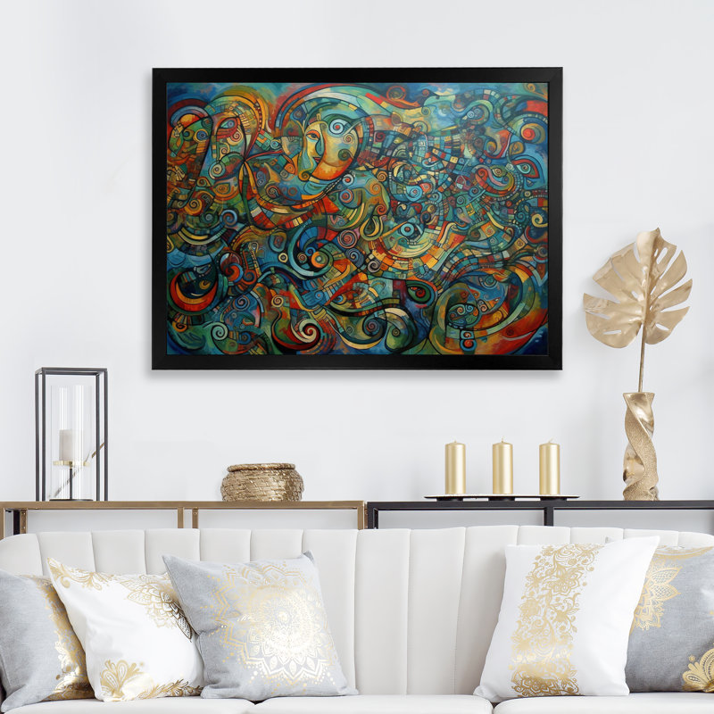 Gracynn Abstracted Vibrant Expressions III, reproduction d'art sur toile, Cadre photo noir, H 12 po x l 20 po x P 1 po