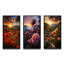 «Coral Wildflowers Fields Of Dreams», 3 pièces sur toile-874219582-874219580