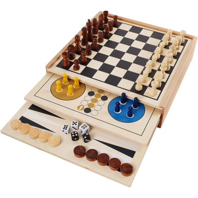 7-in-1 Wooden Board Game Set