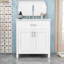 Meuble-lavabo simple autoportant en bois avec lavabo en céramique Asuka Asuka-260416270