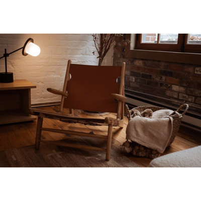 Fauteuil de chasse en cuir végétalien brun rétro avec structure en chêne massif, rembourrage au feu, largeur 33,85 po, profondeur 23,92 po, hauteur 26,18 po, poids et cuir 19,99 lb, revêtement