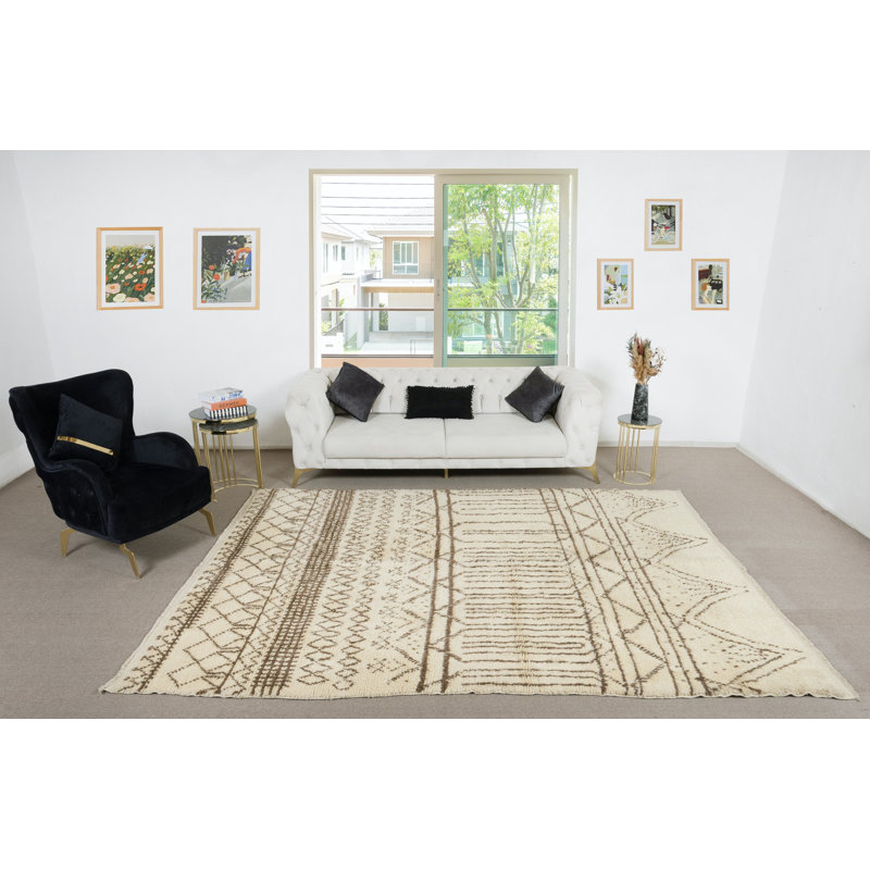 Tapis marocain fabriqué à la main en laine naturelle