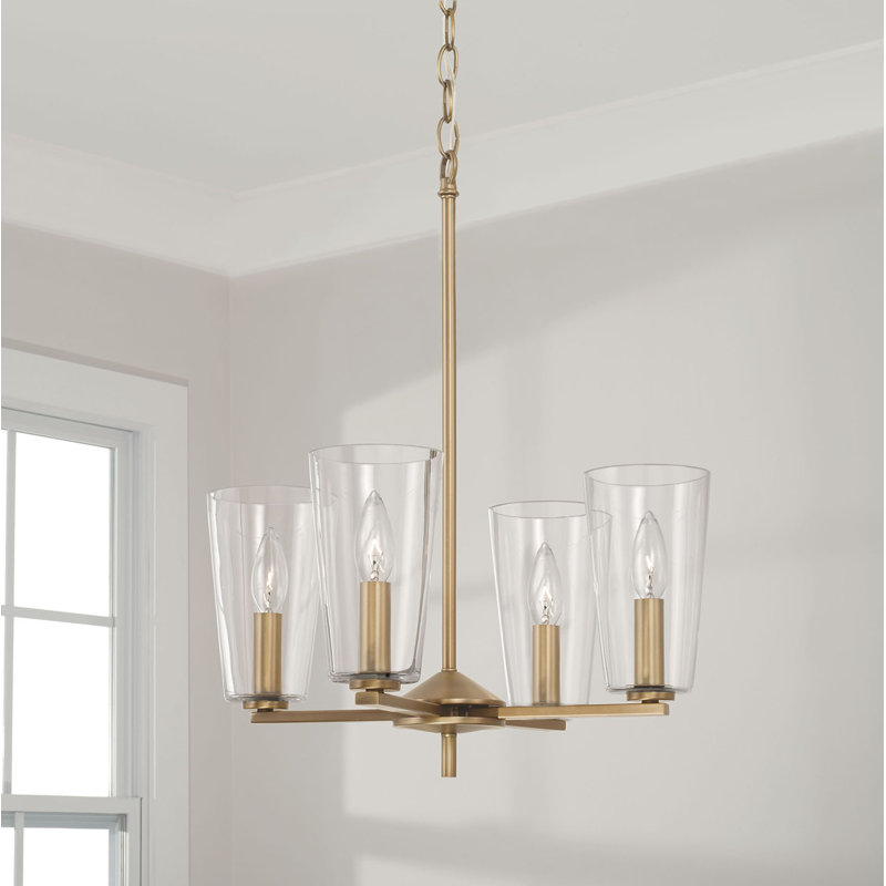 Luminaire suspendu moderne à 4 lumières pour îlot de cuisine , Laiton