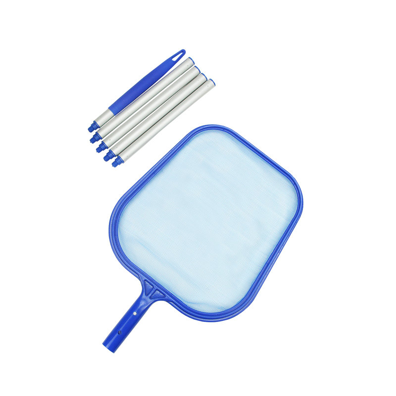 Mini-écumoire de piscine 61,5 "argentée et bleue avec mât de longueur fixe
