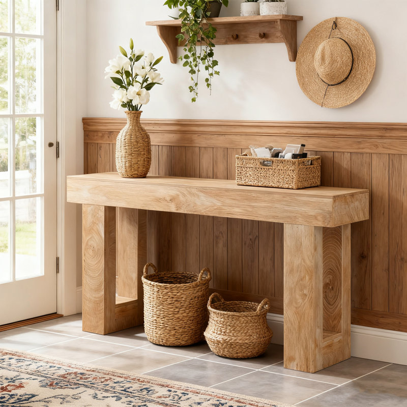 63 pouces 63 pouces Farmhouse Console, Naturel