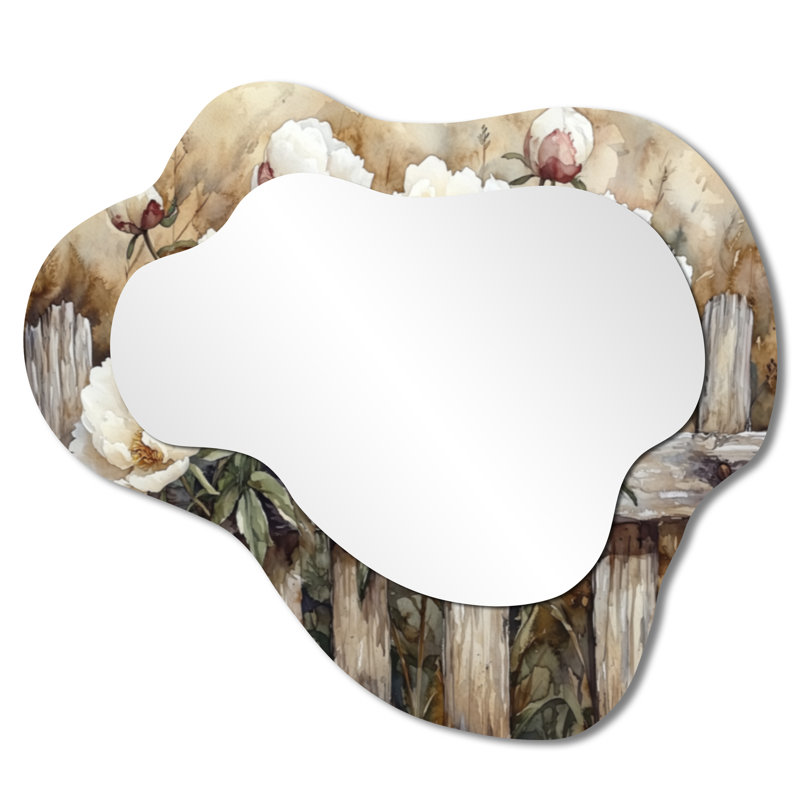 Miroir de coiffeuse traditionnel, imprimé sur métal, 25 po x 28 po