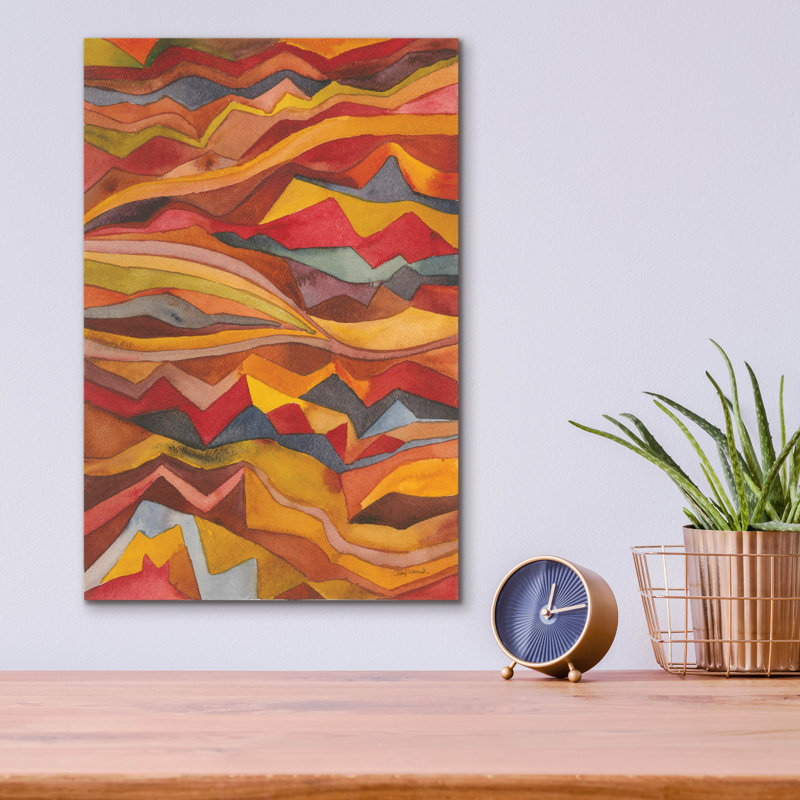«Painted Desert 1» par Cheryl Warrick, art mural en verre acrylique, H 16 po x l 12 po x P 0,13 po