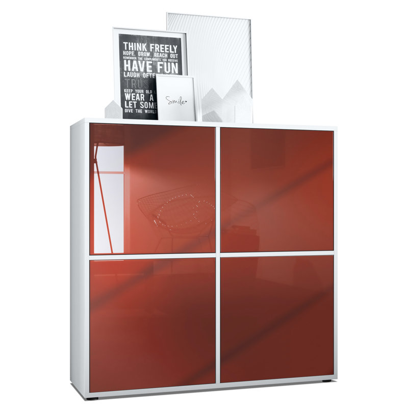 Mccafferty 104cm Sideboard, White Matt/Bordeaux High Gloss