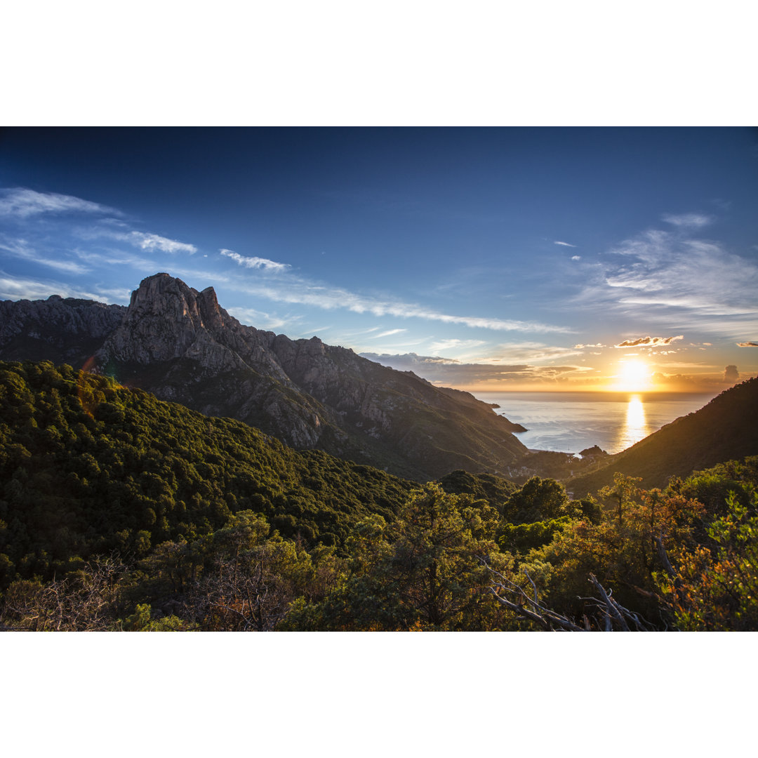 Sonnenuntergang Korsika von Schroptschop - Leinwandbild