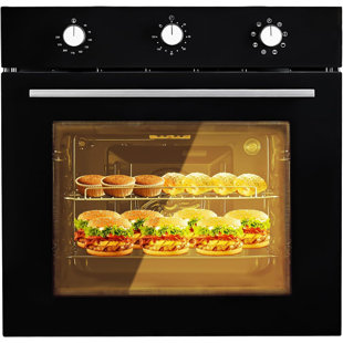 24 Inch Built-In Electric Wall Oven, 2.5 Cu.Ft Stainless Steel Oven with Convection, Defrost & 8 Cooking Functions