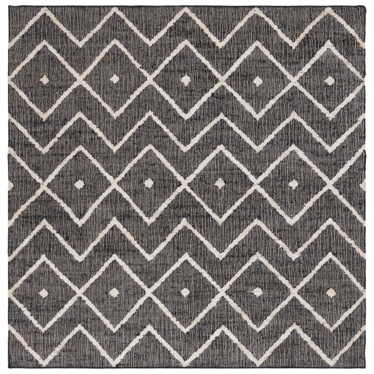 Furman Kilim Geometric Hand-Loomed Natural/Charcoal Area Rug