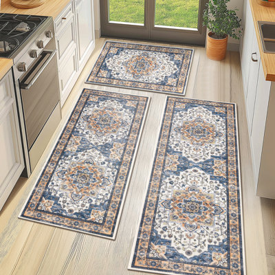 Tapis de cuisine antidérapant lavable à la machine (ensemble de 3)