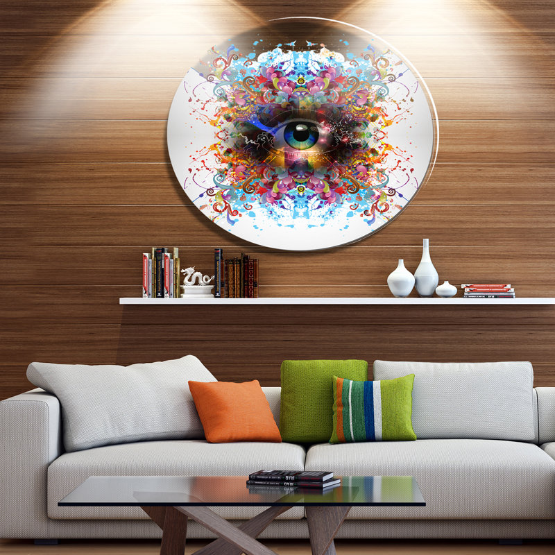 «Magic Eye with Flowers», reproduction d'impression, H 23 po x l 23 po x P 1 po, Métal