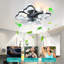 Ventilateur de plafond 19,7 pouces avec lumières avec télécommande de style papillon moderne, noir, ventilateur pour chambre à coucher, salon, minuterie, silencieux, préféré des enfants