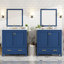 Ensemble de meuble-lavabo bleu 60 po avec double meuble-lavabo (séparé), double lavabo en céramique, tablette de rangement et tiroirs séparés (miroir non inclus) - Solution de salle de bain moderne pour salles de bain spacieuses-131576347