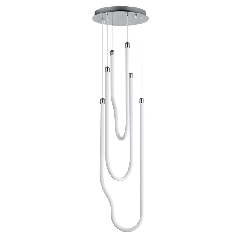Luminaire suspendu à lumières multiples Soleil, Chrome poli, 3, H 29,25 po x l 13 po x P 13 po