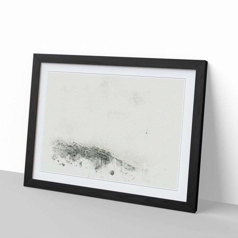 Lonely Boat upon the Lake in Abstract - Picture Frame Graphic Art Print, Black, 40cm H x 60cm W x 2cm D