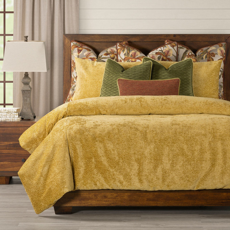Velvet Duvet Cover & Insert, California King Duvet Cover + 5 Shams + 3 Pillows