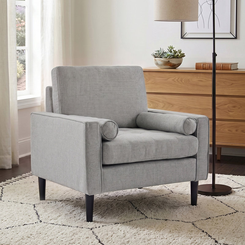 Mid-Century Single Armchair, Grey