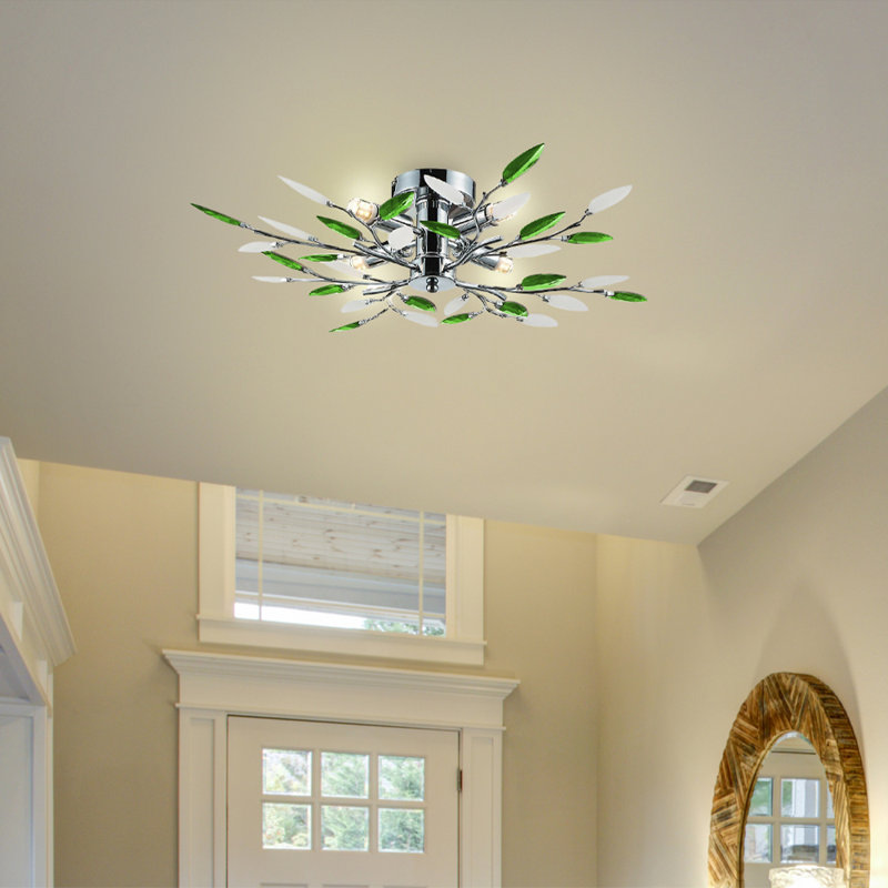 Judah Semi Flush Mount, Green