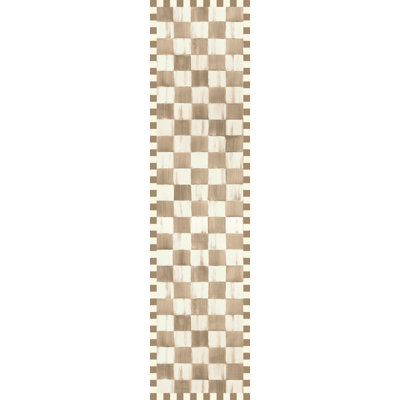 Mocha Checkered Washable Rug