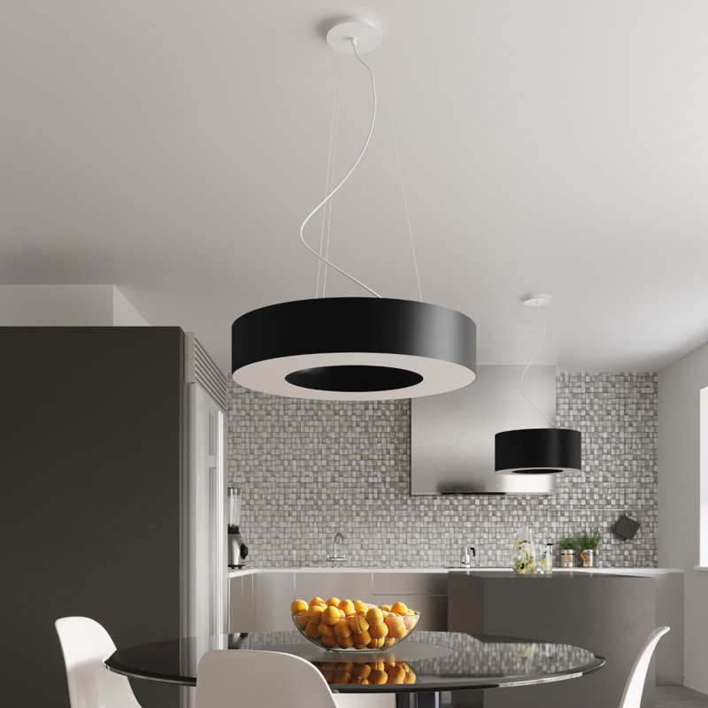 Caines 8 - Light White Drum/Cylinder Pendant