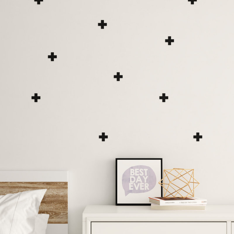 Adhésif décoratif signe plus, Noir