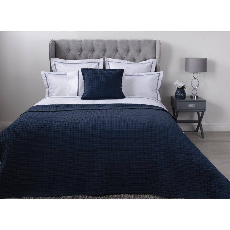 Crompton Solid Colour Bedspread, Navy