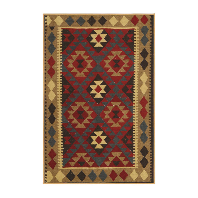 Tapis orange/gris/crème contemporaine, Rectangle 8 pi x 10 pi