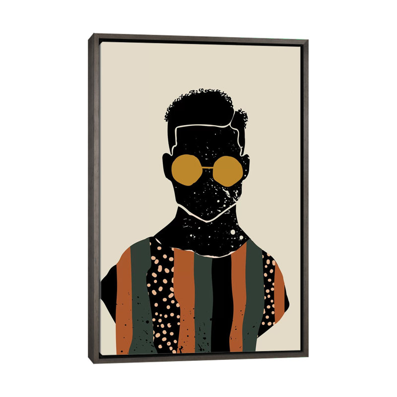 Black Hair VII - impression d'art graphique, H 26 po x l 18 po x 1,5 po, Toile encadrée de bois rustique foncé, Pas de tapis