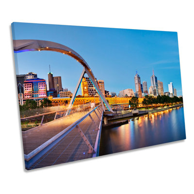 Melbourne Southbank Bridge Australia - Wrapped Canvas Print