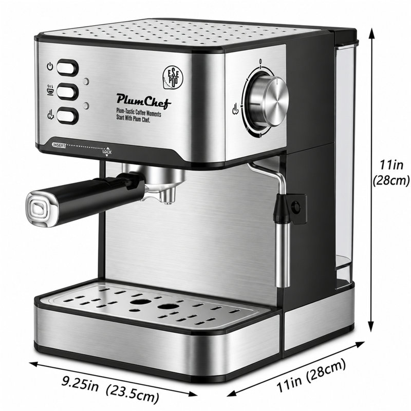 Machine à espresso avec mousseur à lait et compatibilité avec les dosettes ESE