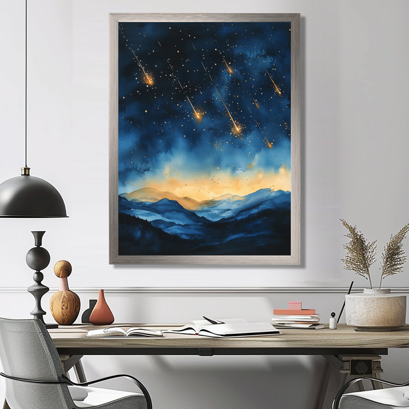 I - Tableau céleste encadré, 32" H x 24" W, Silver Picture Framed