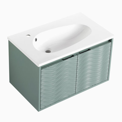 Meuble-lavabo mural 30 po, portes à fermeture douce, pour petite salle de bain