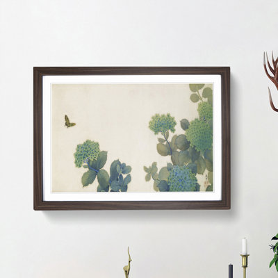 Hydrangeas by Hishida Shunso - Framed Print